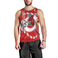 Personalized Turkey Football Bozkurt Mascot Men Tank Top Turkish Flag Crescent Moon Red And White Comic Art