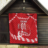 Personalized Turkey Football Bozkurt Mascot Quilt Turkish Flag Crescent Moon Red And White Comic Art