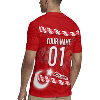 Personalized Turkey Football Bozkurt Mascot Rugby Jersey Turkish Flag Crescent Moon Red And White Comic Art