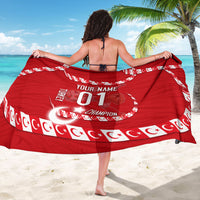 Personalized Turkey Football Bozkurt Mascot Sarong Turkish Flag Crescent Moon Red And White Comic Art