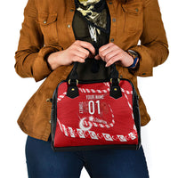 Personalized Turkey Football Bozkurt Mascot Shoulder Handbag Turkish Flag Crescent Moon Red And White Comic Art