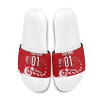 Personalized Turkey Football Bozkurt Mascot Slide Sandals Turkish Flag Crescent Moon Red And White Comic Art