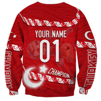 Personalized Turkey Football Bozkurt Mascot Sweatshirt Turkish Flag Crescent Moon Red And White Comic Art