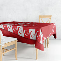 Personalized Turkey Football Bozkurt Mascot Tablecloth Turkish Flag Crescent Moon Red And White Comic Art