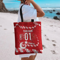 Personalized Turkey Football Bozkurt Mascot Tote Bag Turkish Flag Crescent Moon Red And White Comic Art