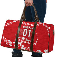 Personalized Turkey Football Bozkurt Mascot Travel Bag Turkish Flag Crescent Moon Red And White Comic Art