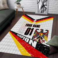 Personalized Germany Football Bear Mascot Area Rug Germany Flag Eagle Shield Distressed Comic Art