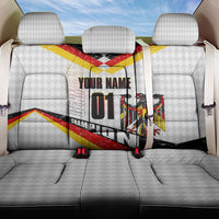 Personalized Germany Football Bear Mascot Back Car Seat Cover Germany Flag Eagle Shield Distressed Comic Art