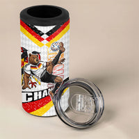 Personalized Germany Football Bear Mascot 4 in 1 Can Cooler Tumbler Germany Flag Eagle Shield Distressed Comic Art