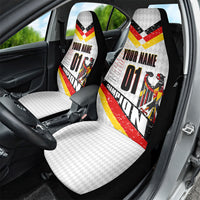 Personalized Germany Football Bear Mascot Car Seat Cover Germany Flag Eagle Shield Distressed Comic Art