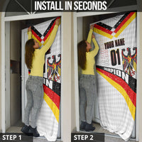 Personalized Germany Football Bear Mascot Door Cover Germany Flag Eagle Shield Distressed Comic Art