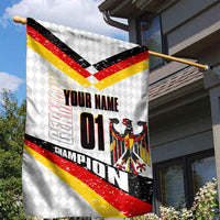 Personalized Germany Football Bear Mascot Garden Flag Germany Flag Eagle Shield Distressed Comic Art