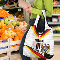 Personalized Germany Football Bear Mascot Grocery Bag Germany Flag Eagle Shield Distressed Comic Art