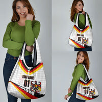 Personalized Germany Football Bear Mascot Grocery Bag Germany Flag Eagle Shield Distressed Comic Art