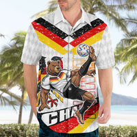 Personalized Germany Football Bear Mascot Hawaiian Shirt Germany Flag Eagle Shield Distressed Comic Art