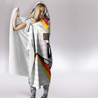 Personalized Germany Football Bear Mascot Hooded Blanket Germany Flag Eagle Shield Distressed Comic Art