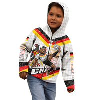 Personalized Germany Football Bear Mascot Kid Hoodie Germany Flag Eagle Shield Distressed Comic Art