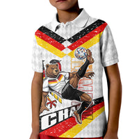 Personalized Germany Football Bear Mascot Kid Polo Shirt Germany Flag Eagle Shield Distressed Comic Art