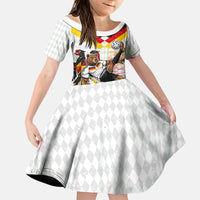Personalized Germany Football Bear Mascot Kid Short Sleeve Dress Germany Flag Eagle Shield Distressed Comic Art