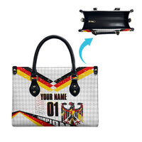 Personalized Germany Football Bear Mascot Leather Bag Germany Flag Eagle Shield Distressed Comic Art