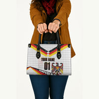 Personalized Germany Football Bear Mascot Leather Bag Germany Flag Eagle Shield Distressed Comic Art
