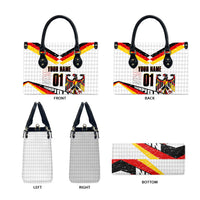 Personalized Germany Football Bear Mascot Leather Bag Germany Flag Eagle Shield Distressed Comic Art