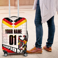 Personalized Germany Football Bear Mascot Luggage Cover Germany Flag Eagle Shield Distressed Comic Art