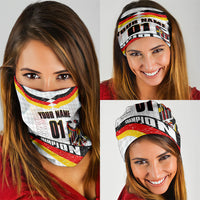 Personalized Germany Football Bear Mascot Neck Gaiter Germany Flag Eagle Shield Distressed Comic Art