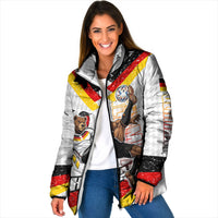 Personalized Germany Football Bear Mascot Padded Jacket Germany Flag Eagle Shield Distressed Comic Art