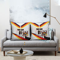 Personalized Germany Football Bear Mascot Pillow Cover Germany Flag Eagle Shield Distressed Comic Art