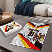 Personalized Germany Football Bear Mascot Puzzle Germany Flag Eagle Shield Distressed Comic Art