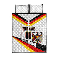 Personalized Germany Football Bear Mascot Quilt Bed Set Germany Flag Eagle Shield Distressed Comic Art