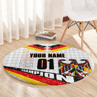 Personalized Germany Football Bear Mascot Round Carpet Germany Flag Eagle Shield Distressed Comic Art