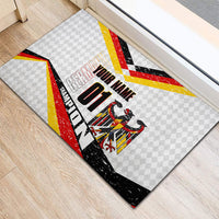 Personalized Germany Football Bear Mascot Rubber Doormat Germany Flag Eagle Shield Distressed Comic Art