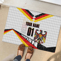 Personalized Germany Football Bear Mascot Rubber Doormat Germany Flag Eagle Shield Distressed Comic Art