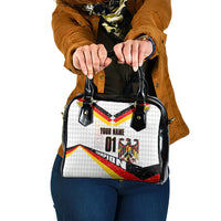 Personalized Germany Football Bear Mascot Shoulder Handbag Germany Flag Eagle Shield Distressed Comic Art