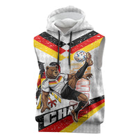 Personalized Germany Football Bear Mascot Sleeveless Hoodie Germany Flag Eagle Shield Distressed Comic Art