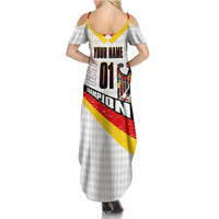 Personalized Germany Football Bear Mascot Summer Maxi Dress Germany Flag Eagle Shield Distressed Comic Art