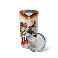 Personalized Germany Football Bear Mascot Tumbler Cup Germany Flag Eagle Shield Distressed Comic Art