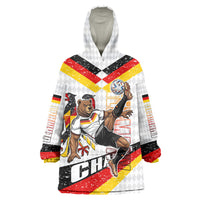 Personalized Germany Football Bear Mascot Wearable Blanket Hoodie Germany Flag Eagle Shield Distressed Comic Art