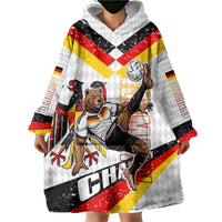 Personalized Germany Football Bear Mascot Wearable Blanket Hoodie Germany Flag Eagle Shield Distressed Comic Art