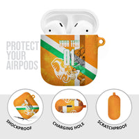 Personalized Ivory Coast Football AirPods Case Elephant Mascot Flag - Comic Style Graphic