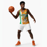 Personalized Ivory Coast Football Basketball Jersey Elephant Mascot Flag - Comic Style Graphic