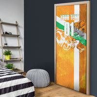 Personalized Ivory Coast Football Door Cover Elephant Mascot Flag - Comic Style Graphic