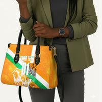 Personalized Ivory Coast Football Leather Bag Elephant Mascot Flag - Comic Style Graphic