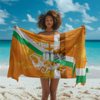 Personalized Ivory Coast Football Sarong Elephant Mascot Flag - Comic Style Graphic