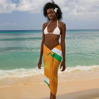 Personalized Ivory Coast Football Sarong Elephant Mascot Flag - Comic Style Graphic