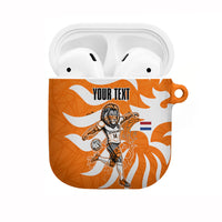 Personalized Netherlands Football Lion Mascot AirPods Case Dutch Orange Flag Windmill Symbol Comic