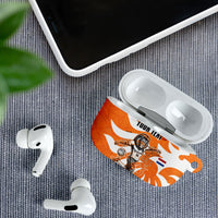 Personalized Netherlands Football Lion Mascot AirPods Case Dutch Orange Flag Windmill Symbol Comic