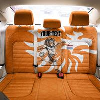 Personalized Netherlands Football Lion Mascot Back Car Seat Cover Dutch Orange Flag Windmill Symbol Comic